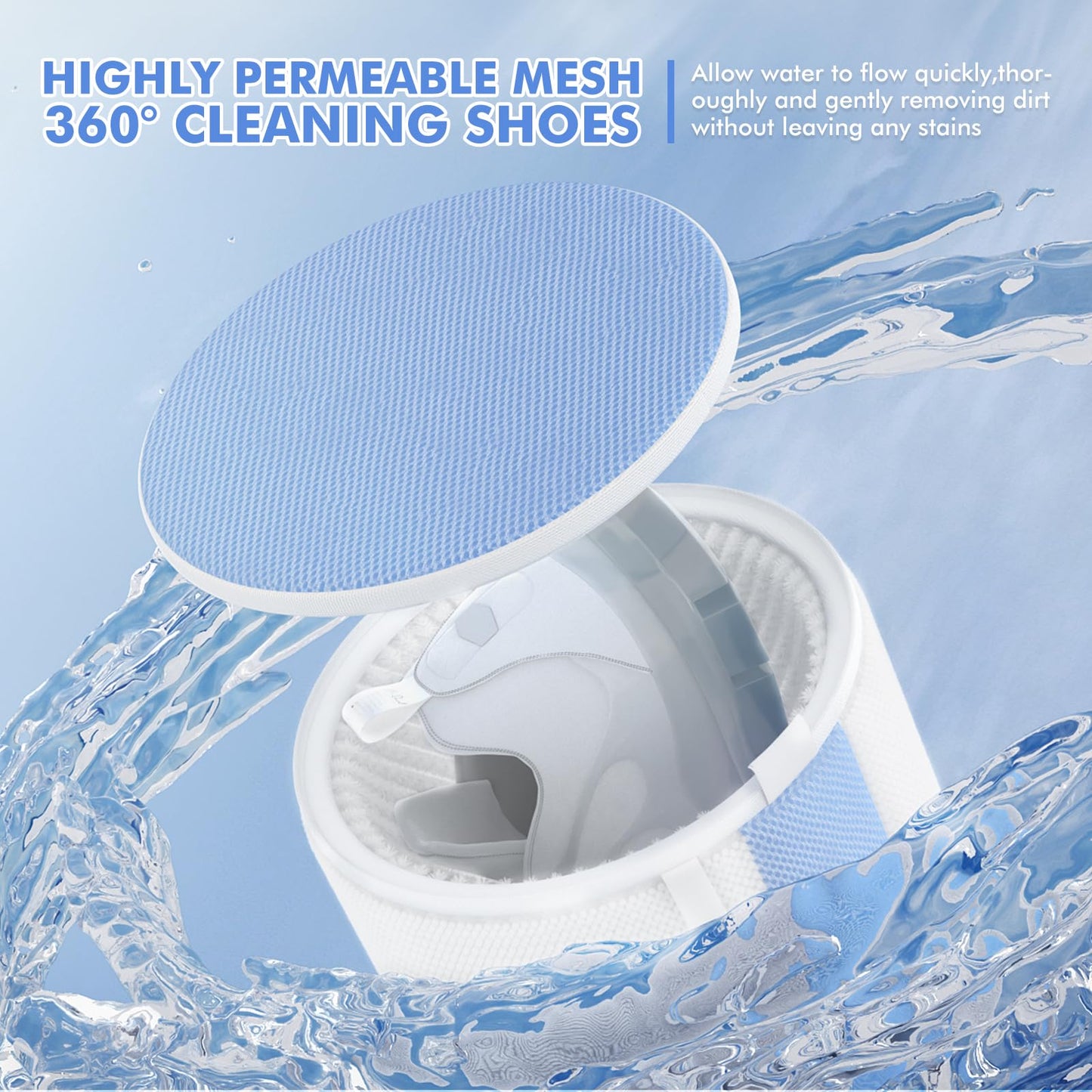 Teletrogy 2Pcs Shoe Washing Machine Bags, Laundry Shoes Bag for Washer & Dryer, Reusable Shoe Cleaning Bag Fluffy Fiber Inside, Sneaker Tennis Laundry Bags for All Shoes, Large Size, 7 x 13 Inches