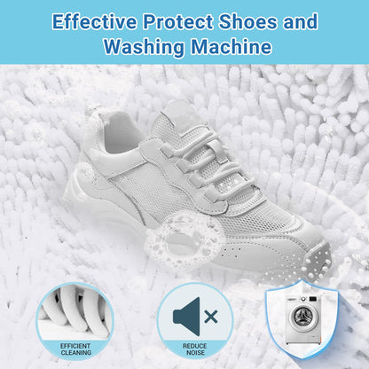 Teletrogy Large Shoe Bag for Washing Machine, Two-Zone Design, 2 Mesh Pockets, One-Step Wash for Complete Cleaning, Durable Invisible Zipper Sneaker Laundry Bag Home Dorm Essentials 9.45" x 13.8"