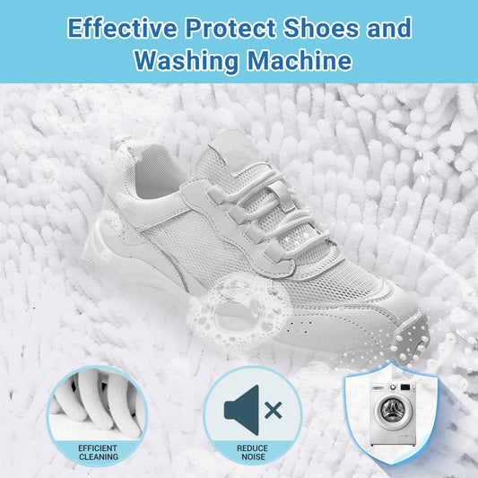 Teletrogy Large Shoe Bag for Washing Machine, Two-Zone Design, 2 Mesh Pockets, One-Step Wash for Complete Cleaning, Durable Invisible Zipper Sneaker Laundry Bag Home Dorm Essentials 9.45" x 13.8"