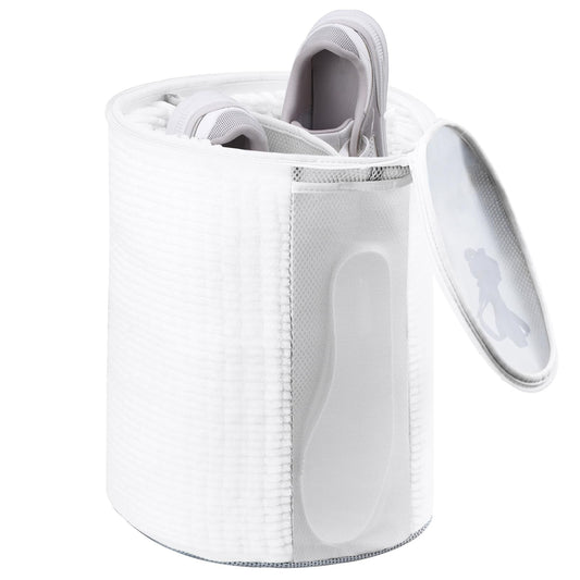 Teletrogy Large Shoe Bag for Washing Machine, Two-Zone Design, 2 Mesh Pockets, One-Step Wash for Complete Cleaning, Durable Invisible Zipper Sneaker Laundry Bag Home Dorm Essentials 9.45" x 13.8"