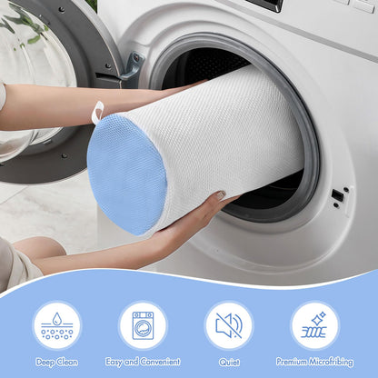 Shoe Washing Machine Bag w/Shoe Trees to Prevent Deformation - Sneaker Cleaner Bag Reusable Lint-free Large Laundry Shoe Bag, Tennis Shoes Wash Kit Home Travel Essentials, White 2pcs