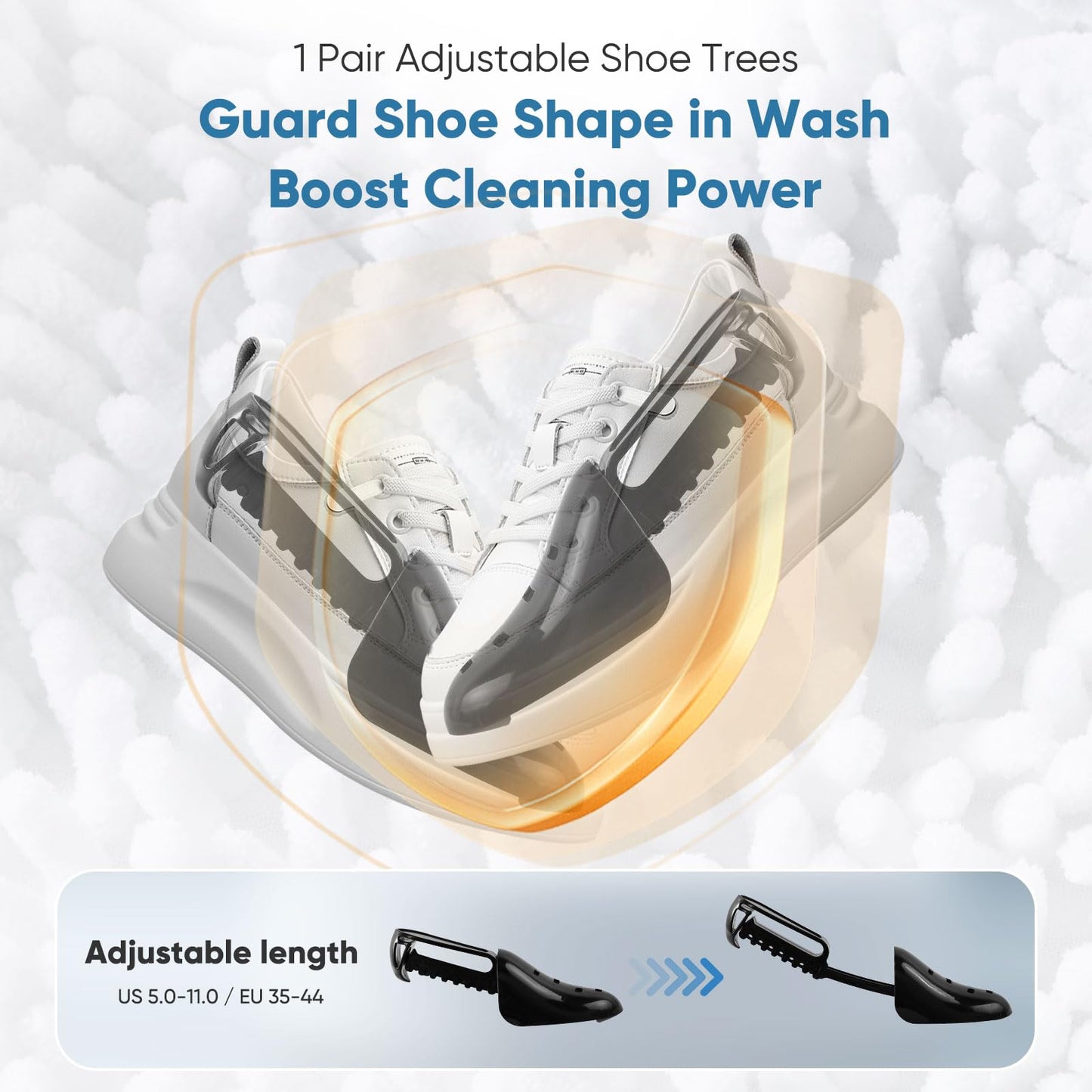 Teletrogy Shoe Washing Machine Bag 2Pack - Reusable Shoe Laundry Bag with Mesh Socks Bag - 360°Deep Protective Cleaning Bags for Sneakers Delicate Footwear - Home Dorm Travel Essentials, White